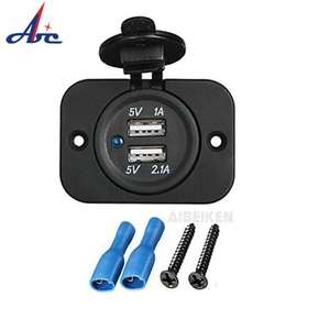 Điện DC 12V cổng kép USB ổ cắm 5V 2A 1A Tự động sạc xe hơi 3.1A - Product Image 2