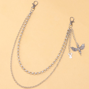 Cupid Angel Reindeer Pendant Double Layer Metal Hip Hop O <b>Chain</b> Unisex <b>Waist</b> <b>Chain</b> Denim Accessory - Product Image 6