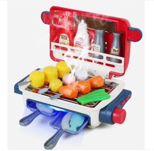 Jouet <span class=keywords><strong>de</strong></span> cuisine électrique pour enfants avec fumée factice, son réaliste, lumière changeante <span class=keywords><strong>de</strong></span> couleur, nourriture <span class=keywords><strong>de</strong></span> jeu, jouets <span class=keywords><strong>de</strong></span> cuisson, barbecue - Product Image 2