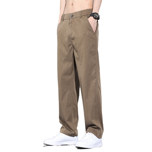 High Quality Men <b>Summer</b> Casual Vintage Breathable Lyocell Wide Leg Long <b>Pants</b> Mid Waist Zipper Fly Cool Loose Straight Flat - Product Image 1