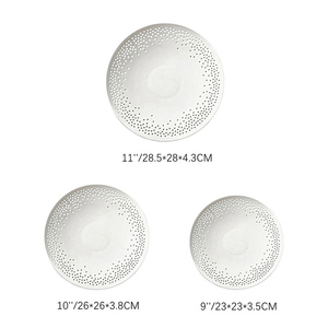 Novelty Ceramic Show Plate Hollow Dishes Restaurant Club Hotel Dinnerware Round Salad Sweet Dessert Cake Dining Serving Trays - Product Image 2
