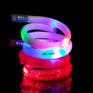 Custom LOGO Wrap-Around Slap Fiber Optical <b>Tube</b> <b>LED</b> Flashing Bracelet TPU Luminous Wristband Cheering Prop for Parties Live Show - Product Image 1