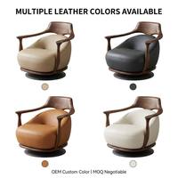 Fauteuil en cuir de luxe italien haut de gamme, métal antique, bleu, design moderne européen, hôtel, villa, salon, meubles