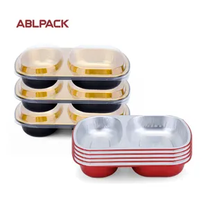 ABLPACK制造商850毫升28.3盎司容器塑料盖食品储物盒全尺寸一次性箔容器