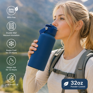 Custom Logo Modern 1L Stainless Steel Double Wall Insulated Vacuum <b>Ceramic</b> Inner Flask 500ml 1000ml Powder Coated Camping Sports - Product Image 4