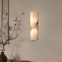 Appliques murales en albâtre naturel d'Espagne, style français, luminaires LED de luxe à fixer au mur, pour chambre à coucher, salon, couloir