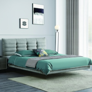 Chất Lượng Cao Phong Cách Mỹ Nổi Nền Tảng Khung Giường Nhung Đỏ California Vua Kích Thước Phòng Ngủ Treo Giường Với Ánh Sáng - Product Image 2