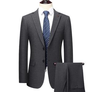 Completo Smoking da Uomo di Alta Gamma Slim Fit Doppiopetto con Motivo Floreale in Tessuto Pettinato 2025 Grigio Set Formale per Sposo Matrimonio - Product Image 1