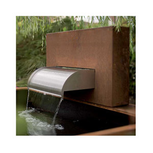 Fuente pequeña esférica decorativa de jardín de acero inoxidable personalizada Esfera de acero Corten Fuente de jardín con función de agua - Product Image 4