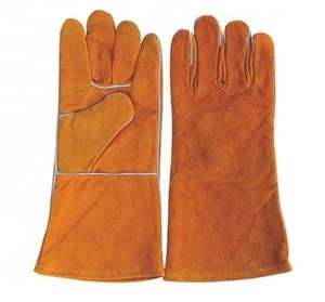 Guantes de seguridad de piel de vaca amarillos de 10 pulgadas para hombre de alta calidad-Guantes de trabajo de cuero para conducción de autobuses/camiones, Jardinería y Construcción - Product Image 3