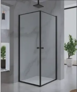 Köşe banyo özel çerçevesiz 2 taraflı duş kabinleri duş kabini ünitesi cam kapılar duşakabin siyah menteşe