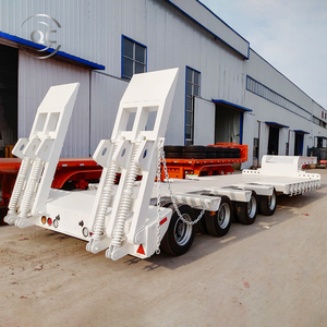 Semirremolque de cama baja de 3 ejes de servicio pesado Capacidad de 40 pies 60T 80T para excavadoras Capacidad de transporte de 70 toneladas Remolque de cama baja - Product Image 6