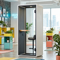 Cabine de bureau insonorisée pour une personne, certifiée ISO23351, matériaux de haute qualité, installation rapide, cabine de travail modulaire