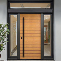 Modèles d'entrée en bois Ace Acajou Double entrée principale en bois massif Portes d'entrée extérieures