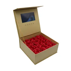 7'' Video Flower Box Decorative Gift Lcd Display Player Photo Music Video In A Box Wedding Rings Box