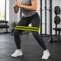 Bandes de Résistance Colorées pour Exercices de Yoga et Fitness à Domicile – Entraînement des Fessiers et des Hanches – Différentes Tailles, Différentes Résistances en LBS