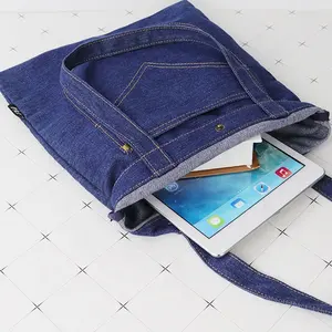 Borsa a tracolla esterna in Denim di tela personalizzata OEM/ODM borsa a tracolla con stampa Jean