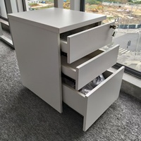 Meubles de bureau au design moderne, meuble à roulettes à 3 niveaux, armoire à dossiers basse avec tiroirs de rangement et serrure