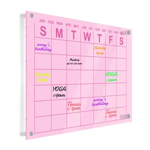 Wholesale Clear Magnetic Acrylic Daily Planner Calendar Message White Board Dry Erase Acrylic Whiteboard With Markers