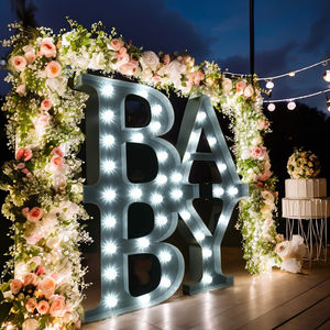 Lettere Luminose LED Personalizzate da 4-5 Piedi per Matrimoni e Negozi, Lettere 3D Illuminate con Lampadine per Edifici e Spazi Interni - Product Image 1