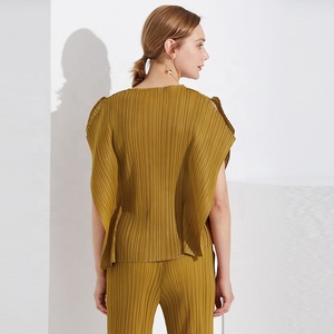 European and American Style Fashion Women's Simple Commuter <strong>Top</strong> Solid Round Neck <strong>Butterfly</strong> <strong>Sleeve</strong> Women's Dress - Product Image 5
