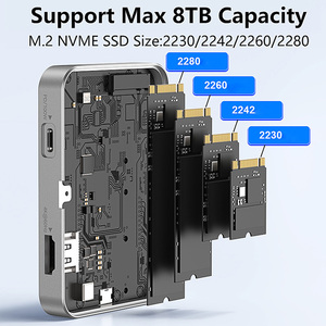กล่องใส่ SSD M.2 NVME แบบแม่เหล็ก 10Gbps รองรับขนาด 2230 2242 2260 2280 และฮับเชื่อมต่อ USB-C แบบ Type C พร้อมพอร์ต HDTV 4K 60Hz และ PD 10 - Product Image 6