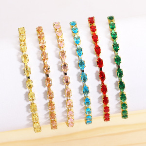 Single Row Full Marquise Cubic Zirconia Tennis <b>Bracelet</b> Adjustable <b>Stretch</b> Chain Dainty Shiny CZ Stackable Women <b>Bracelet</b> - Product Image 1