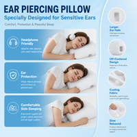 Coussin de voyage ergonomique en mousse à mémoire de forme pour oreilles percées, idéal pour dormir sur le côté