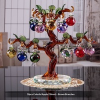 Décoration d'intérieur en cristal : Arbre de richesse en forme de pomme et de lingot, Arbre fruit de la paix - Design moderne et minimaliste, Cadeaux créatifs pour le Nouvel An et les mariages
