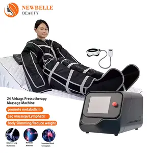 24 airbag massaggio 3 in1 portatile pressoterapia gambe calore pantaloni pressoterapia airbag portatil mquina de drenaje lintico macchina