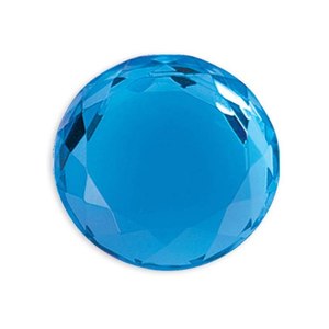 Inserto di perline di vetro rotonde blu cristallo da 25 mm per la creazione di gioielli - Product Image 1