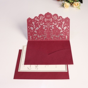 Invitations <span class=keywords><strong>de</strong></span> <span class=keywords><strong>mariage</strong></span> en papier <span class=keywords><strong>de</strong></span> feuille d'or <span class=keywords><strong>de</strong></span> qualité supérieure impression <span class=keywords><strong>haut</strong></span> <span class=keywords><strong>de</strong></span> <span class=keywords><strong>gamme</strong></span> gaufrage poche découpée au Laser artisanat en papier artisanal - Product Image 5