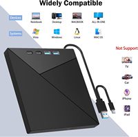 Grabadora de Blu-ray DVD 7 en 1 4K UHD, Unidad Óptica Externa USB 3.0 Tipo-C, Lector de Tarjetas SD y TF, Grabadora BDXL de 100GB para Windows y Mac