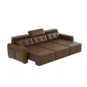 Divano Elettrico Multifunzionale in Pelle Personalizzato, Salvaspazio, Telescopico, con Controllo Remoto per Soggiorno - Product Image 1