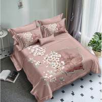 Schöne digital bedruckte schwarz und gold Blume Bettlaken Bett bezug Set aus Polyester Material Stoff