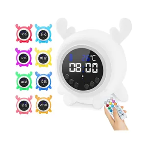 Alarm Clock Light Supplier Smart Wake up Lazy Alarm Clock Kids Room Decor Digital Alarm Clock with Charging