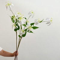 Kunstbloemen Vlamlelie met lange steel, guirlandelelie, fotografie-accessoires met enkele steel, bloemendesign Kantoor- en huisdecoratie