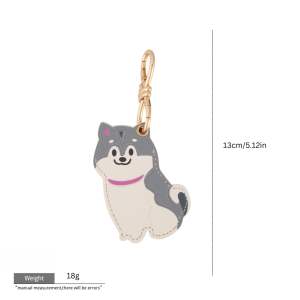 新発売 PUレザー製 犬の漫画風フルーツアニマルデザインのかわいいコレクション AirTagポーチペンダントキーホルダーハンドバッグチャーム - Product Image 3