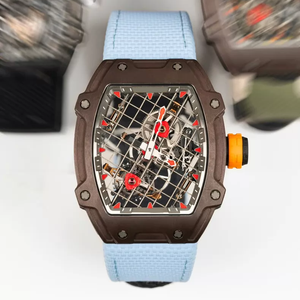 Luxury Tennis Style Carbon Fiber Case Floating Tourbillon <b>Automatic</b> Mechanical Watch Sapphire Crystal Rubber Analog Alarm - Product Image 3