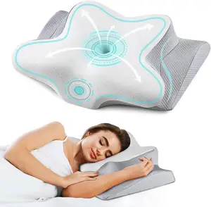 Memory Foam Pillow with Replacement Pillowcases, Ergonomic Orthopedic Cervical Sleeping Pillow Ergonomic Orthopedic Cervical Sle