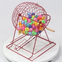 Jeu de Bingo Huaxi avec cage en fil métallique, 75/90/100 balles, machine à loterie rotative, jouet artisanal non toxique et léger