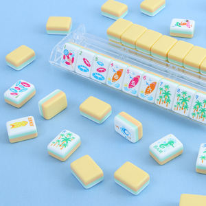 Custom Modern Portable 4-Layer Yellow Acrylic American Mahjong Tiles Summer Pool Theme Mahjong Set for Beach Party - Product Image 5