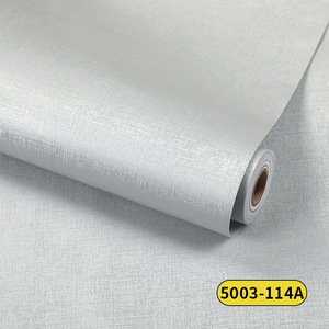 Papier peint minimaliste à texture de tissu uni |   Revêtement mural auto-adhésif épaissi à peler et coller - Product Image 2