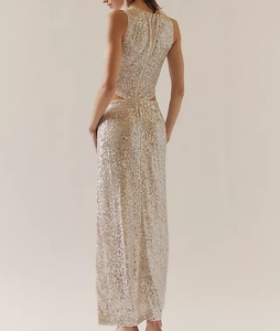 2025 New Design Spring <strong>Summer</strong> Women's <strong>Sequin</strong> Maxi <strong>Dress</strong> Sleeveless <strong>Sexy</strong> Wrapped Hip <strong>Dress</strong> for Women - Product Image 3