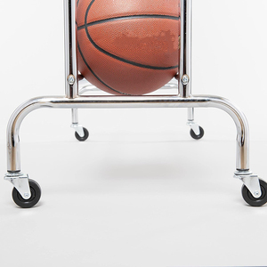 JH-Mech facile à assembler support <span class=keywords><strong>de</strong></span> stockage <span class=keywords><strong>de</strong></span> billes en acier durable et argenté robuste pour le basket-ball avec roulettes - Product Image 4