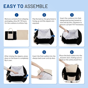 Memory-Schaum-Füllung Wasserdichtes Haustier-Sitzbett mit Clip-On Sicherheitsleine Reise-Tragetasche für Auto - Product Image 6