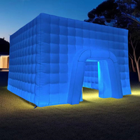 Tente de fête gonflable à LED, abri cubique, chapiteau avec éclairage pour événements, location commerciale, photomaton gonflable, lumière gonflable