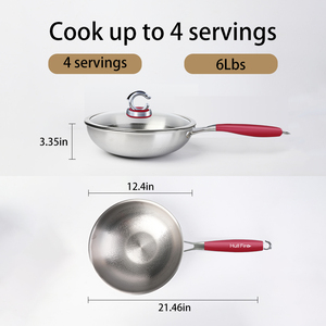 Hullfire Pure Titanium <span class=keywords><strong>Wok</strong></span> ultra léger <span class=keywords><strong>Wok</strong></span> antiadhésif Set Micro-Pressure Steaming