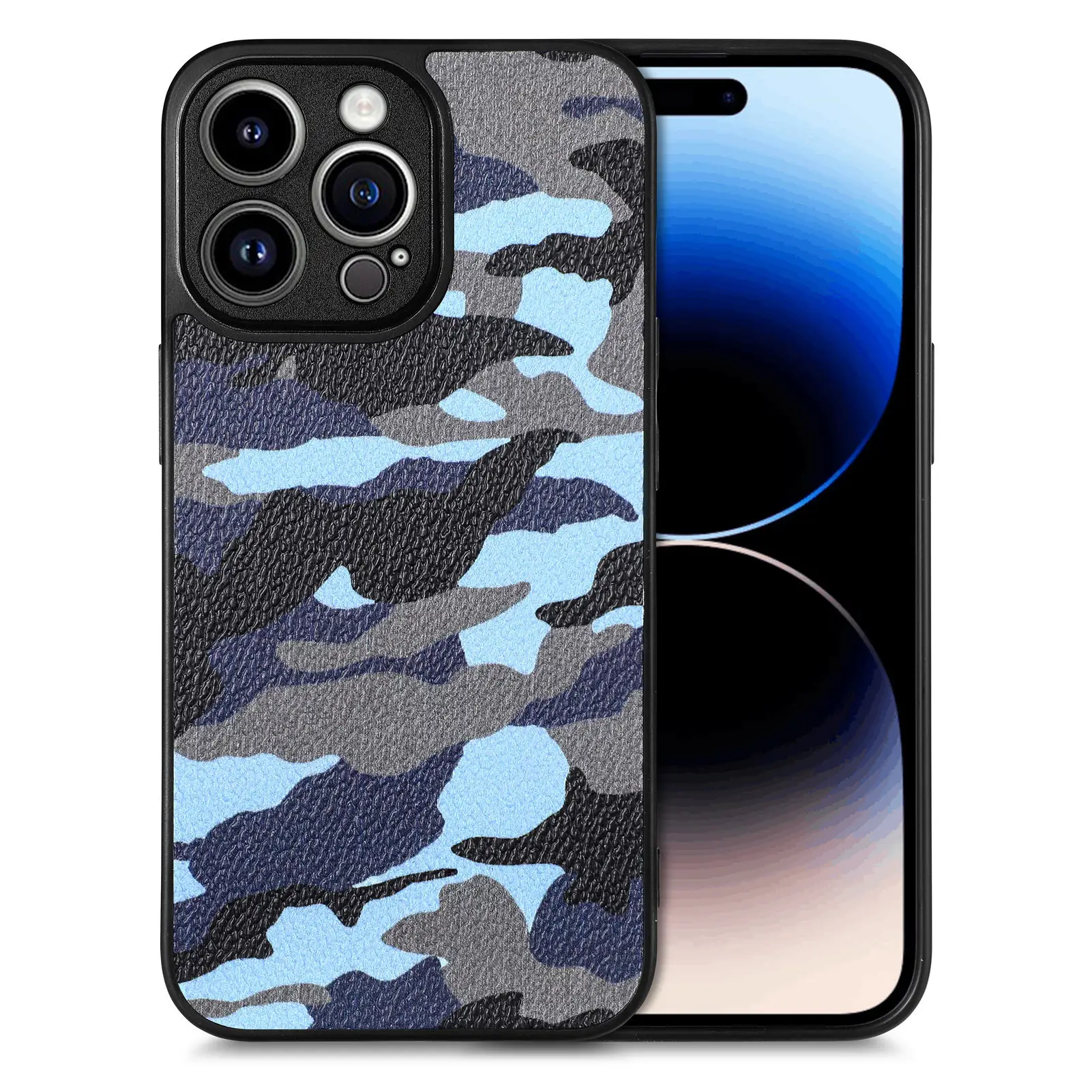 Military Camouflage Color Printed Pu Leather Back Skin Feel Shockproof Phone Case Cover For Iphone 14 13 12 11 Pro Max Xs Xr 7 8