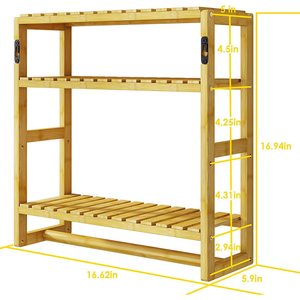 Nuevo producto transfronterizo: Estante para baño, estante de pared para cosméticos y perfumes, estante de bambú y madera. - Product Image 5